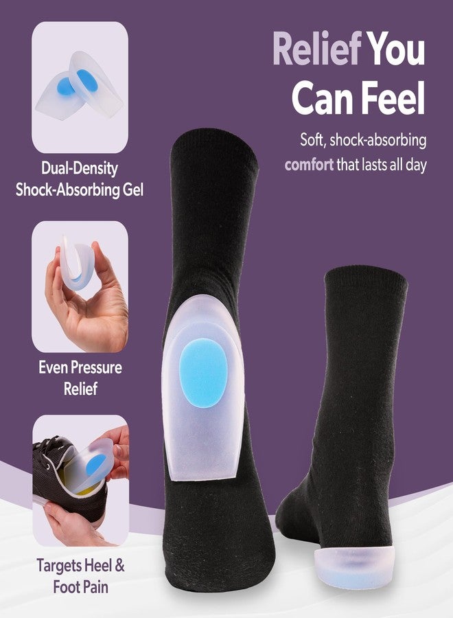 بريس أبيليتي واقيات نتوءات الكعب من BraceAbility | وسادات نعال داخلية من السيليكون الطبي لعلاج التهاب اللفافة الأخمصية، وواقيات تقويم القدم الجل، وواقيات الأحذية (زوج - كبير) - Image 3